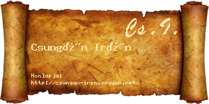 Csungán Irén névjegykártya